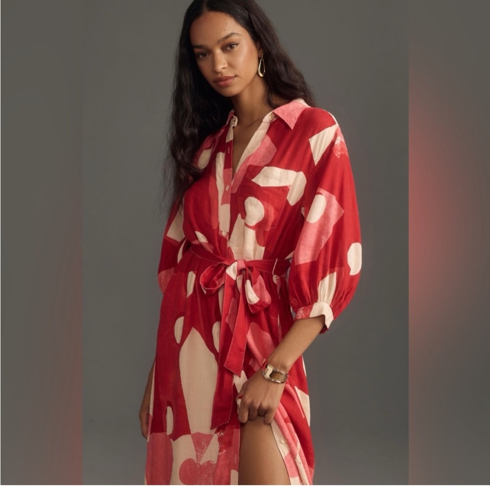 Anthropologie The Mona linen shirt dress by Maeve - Picture 3 of 7